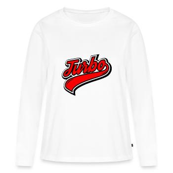 Turbo - T-shirt manches longues Premium bio Femme - blanc - Devant - Julia (174cm)