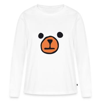 Bären Gesicht - Bär - Frauen Premium Bio Langarmshirt - Weiß - Vorne - Julia (174cm)