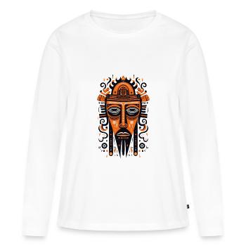 Je rêve, donc je suis, un masque - T-shirt manches longues Premium bio Femme - blanc - Devant - Julia (174cm)