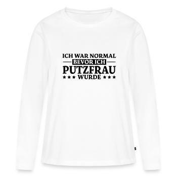 Putzfrau Spruch Reinigungskraft Putzfrau Geschenk - Frauen Premium Bio Langarmshirt - Weiß - Vorne - Julia (174cm)