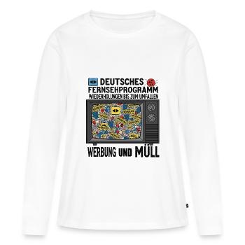 Télévision allemande - Publicité et ordures - T-shirt manches longues Premium bio Femme - blanc - Devant - Julia (174cm)