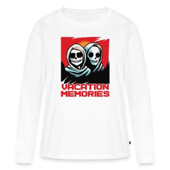 Erinnerungen an den Urlaub - Frauen Premium Bio Langarmshirt - Weiß - Vorne - Julia (174cm)