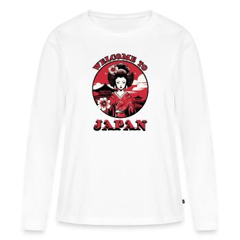 Welcome to Japan: Kimono Geisha - Women's Premium Organic Long Sleeve Shirt - white - Front - Julia (174cm)