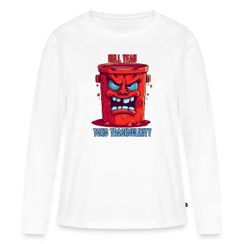 Masculinité toxique des ordures : dessin animé maléfique masculin - T-shirt manches longues Premium bio Femme - blanc - Devant - Julia (174cm)