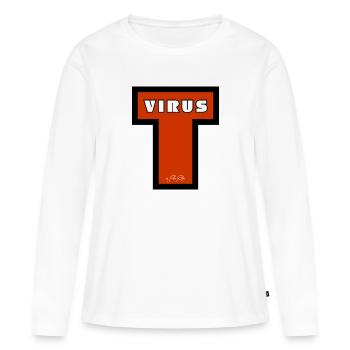 Virus T - T-shirt manches longues Premium bio Femme - blanc - Devant - Julia (174cm)