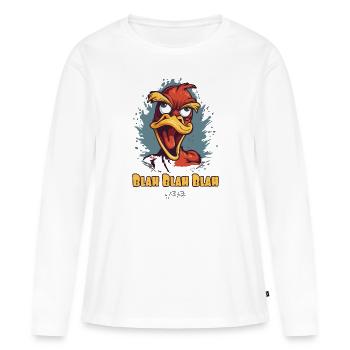 Blah Blah Blah lustige Cartoon Ente - Frauen Premium Bio Langarmshirt - Weiß - Vorne - Julia (174cm)