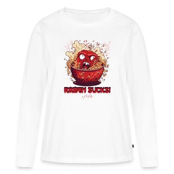Ramen est décevant et ennuyeux - T-shirt manches longues Premium bio Femme - blanc - Devant - Julia (174cm)