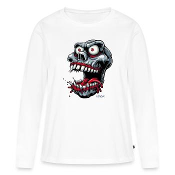 Ne deviens jamais complètement fou II - T-shirt manches longues Premium bio Femme - blanc - Devant - Julia (174cm)