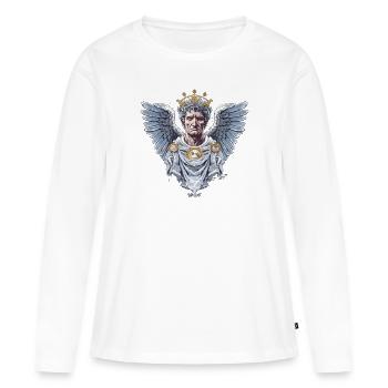 L'Empereur César : ange avec des ailes - T-shirt manches longues Premium bio Femme - blanc - Devant - Julia (174cm)