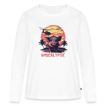 Cochon de l’apocalypse - T-shirt manches longues Premium bio Femme - blanc - Devant - Julia (174cm)