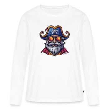 Professor Pirat - Frauen Premium Bio Langarmshirt - Weiß - Vorne - Julia (174cm)