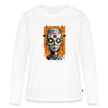 Cyborg Guy : Avenir de la science-fiction - T-shirt manches longues Premium bio Femme - blanc - Devant - Julia (174cm)