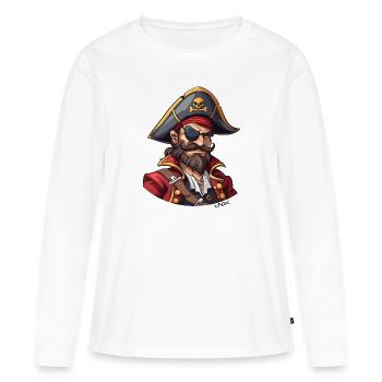 Attrayant Moyen Âge Cartoon Pirate - T-shirt manches longues Premium bio Femme - blanc - Devant - Julia (174cm)