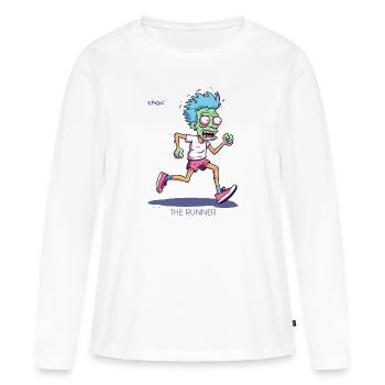 Le marathonien de longue distance zombie - T-shirt manches longues Premium bio Femme - blanc - Devant - Julia (174cm)