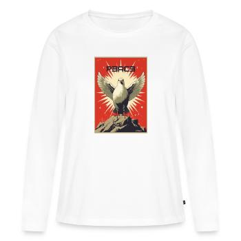 Parodie de la colombe communiste de la paix - T-shirt manches longues Premium bio Femme - blanc - Devant - Julia (174cm)