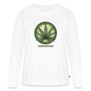 Fumer du cannabis : réservé aux adultes - T-shirt manches longues Premium bio Femme - blanc - Devant - Julia (174cm)