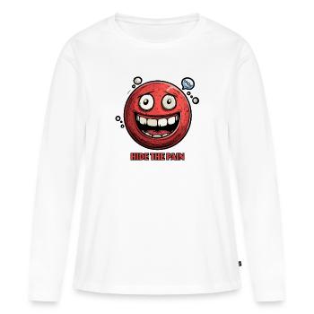 Hide the Pain: Cartoon - Women's Premium Organic Long Sleeve Shirt - white - Front - Julia (174cm)
