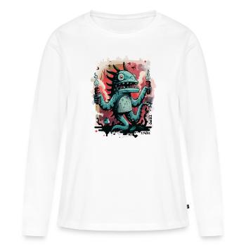 Dynamit-Kerzen und ein verrücktes Monster - Frauen Premium Bio Langarmshirt - Weiß - Vorne - Julia (174cm)