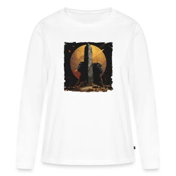 Singes et Monolithe : Science-Fiction - T-shirt manches longues Premium bio Femme - blanc - Devant - Julia (174cm)