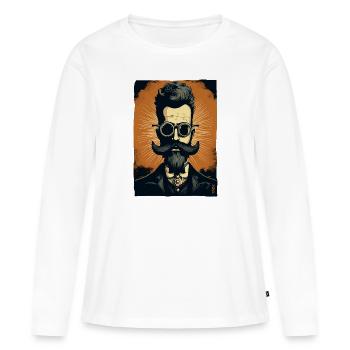 Un gentleman de la science ringard - T-shirt manches longues Premium bio Femme - blanc - Devant - Julia (174cm)
