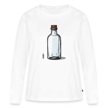 Motif de bouteille en verre vide, bouteille est vide - T-shirt manches longues Premium bio Femme - blanc - Devant - Julia (174cm)