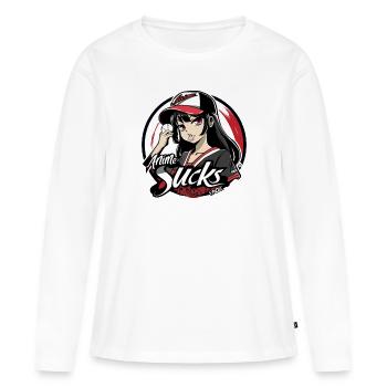 Une fille de baseball pense que l’anime est stupide - T-shirt manches longues Premium bio Femme - blanc - Devant - Julia (174cm)