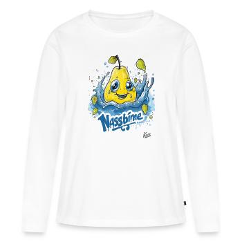 Funny Water Wet Pear: A Wet Pear - Women's Premium Organic Long Sleeve Shirt - white - Front - Julia (174cm)