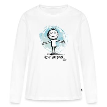 Cachez la douleur - T-shirt manches longues Premium bio Femme - blanc - Devant - Julia (174cm)