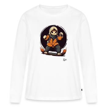 Animaux de la vieille école Snowboard - T-shirt manches longues Premium bio Femme - blanc - Devant - Julia (174cm)