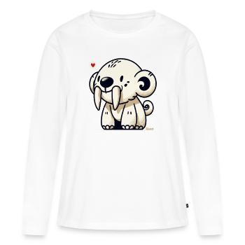 Mignon animal à dents de sabre - T-shirt manches longues Premium bio Femme - blanc - Devant - Julia (174cm)