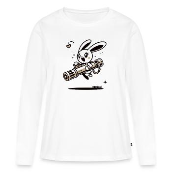Bazooka Bunny – Doux et dangereux - T-shirt manches longues Premium bio Femme - blanc - Devant - Julia (174cm)