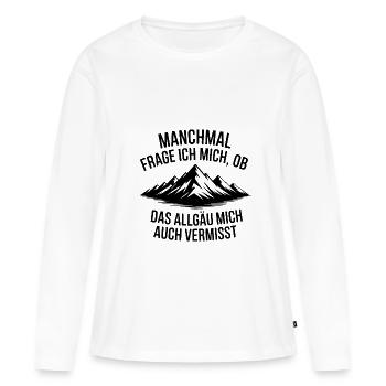 Je me demande si l’Allgäu ne me manque pas ! - T-shirt manches longues Premium bio Femme - blanc - Devant - Julia (174cm)