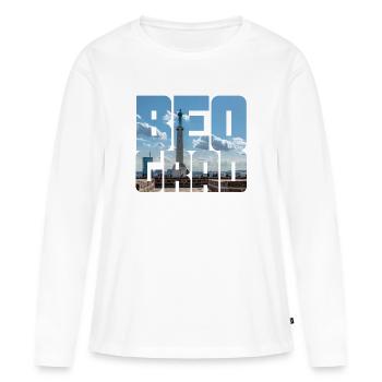 Beograd Belgrade Serbie - T-shirt manches longues Premium bio Femme - blanc - Devant - Julia (174cm)