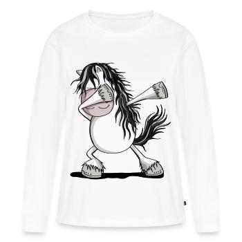 Cool Dab Dance Cheval Cheval Dabbing Pony Fun - T-shirt manches longues Premium bio Femme - blanc - Devant - Julia (174cm)