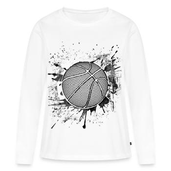 Basketball - Joueur de basket-ball - Basketball Retro - T-shirt manches longues Premium bio Femme - blanc - Devant - Julia (174cm)