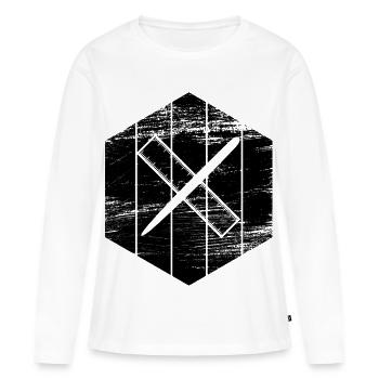 Pen and Ruler Sketch - Women's Premium Organic Long Sleeve Shirt - white - Front - Julia (174cm)