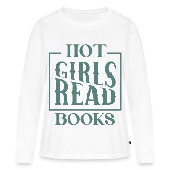 Livres Hot Girls - T-shirt manches longues Premium bio Femme - blanc - Devant - Julia (174cm)