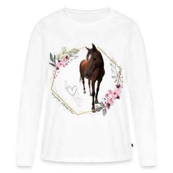 Mite - T-shirt manches longues Premium bio Femme - blanc - Devant - Julia (174cm)