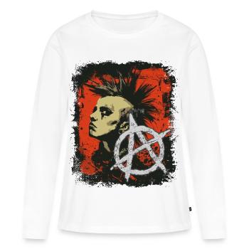 Fille punk rock - T-shirt manches longues Premium bio Femme - blanc - Devant - Julia (174cm)