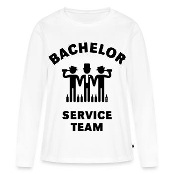 Équipe de service pour célibataires (marié / enterrement de vie de garçon / noir) - T-shirt manches longues Premium bio Femme - blanc - Devant - Julia (174cm)