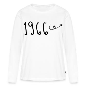 1966 Anniversaire 1966 Retro 1966 - T-shirt manches longues Premium bio Femme - blanc - Devant - Julia (174cm)
