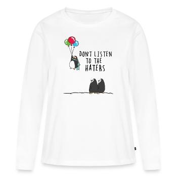 haters - Women's Premium Organic Long Sleeve Shirt - white - Front - Julia (174cm)