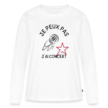 je peux pas j ai concert - T-shirt manches longues Premium bio Femme - blanc - Devant - Julia (174cm)