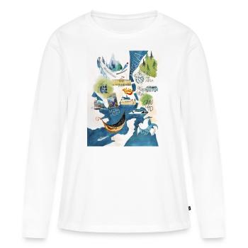 Illustriere Stadtkarte von Oslo als Souvenir - Frauen Premium Bio Langarmshirt - Weiß - Vorne - Julia (174cm)