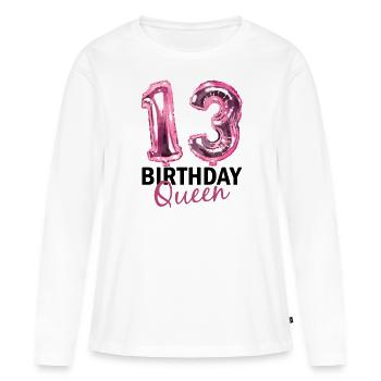 13 Jahre Geburtstag Geschenk Mädchen Ballons Print - Frauen Premium Bio Langarmshirt - Weiß - Vorne - Julia (174cm)