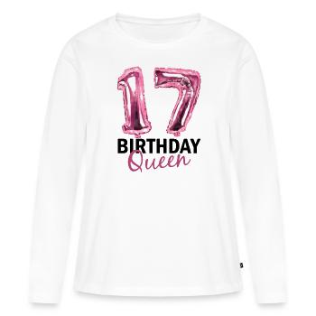 17 Jahre Geburtstag Geschenk Mädchen Ballons Print - Frauen Premium Bio Langarmshirt - Weiß - Vorne - Julia (174cm)