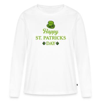 Alles Gute zum St. Patricks Day - Frauen Premium Bio Langarmshirt - Weiß - Vorne - Julia (174cm)