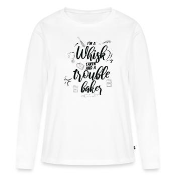 Je suis un manieur de fouet et un - T-shirt manches longues Premium bio Femme - blanc - Devant - Julia (174cm)