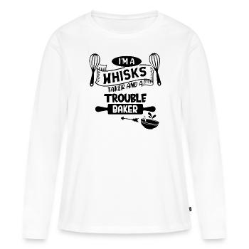 Je suis un manieur de fouet et un - T-shirt manches longues Premium bio Femme - blanc - Devant - Julia (174cm)