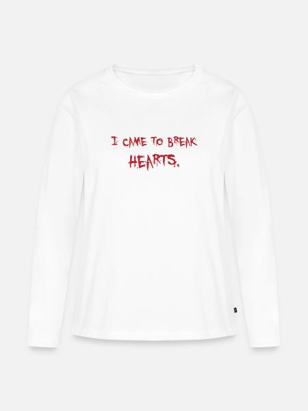 Herz brechen - Frauen Premium Bio Langarmshirt - Weiß